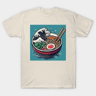 A  Classic Bowl of Ramen Have The Japanese Great Wave off Kanagawa T-Shirt